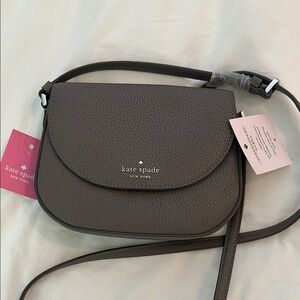 Kate Spade Gray Crossbody Saddle Bag